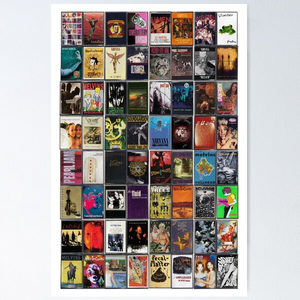 Item preview, Greatest Grunge Music - Vintage Cassette Album Cover Art designed and sold by Mr Mustard Prints.