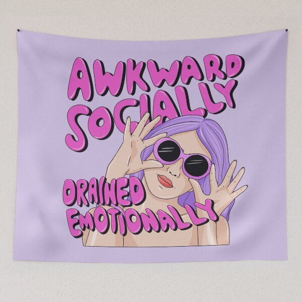 Item preview, Awkward Socially, Drained Emotionally designed and sold by Cope-Doodles.