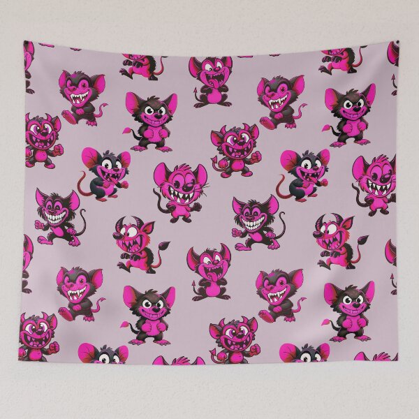 Item preview, Funny pink devils pattern design designed and sold by AlchemyColor.