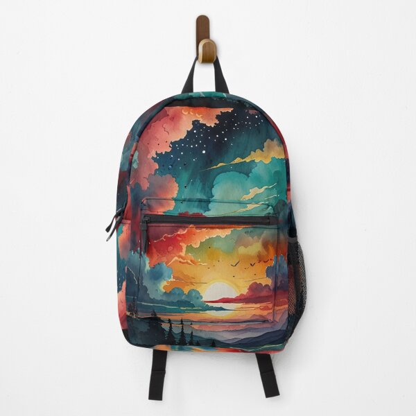 Item preview, Colorful Sunset Watercolor Landscape  designed and sold by PING 999 STUDIO.