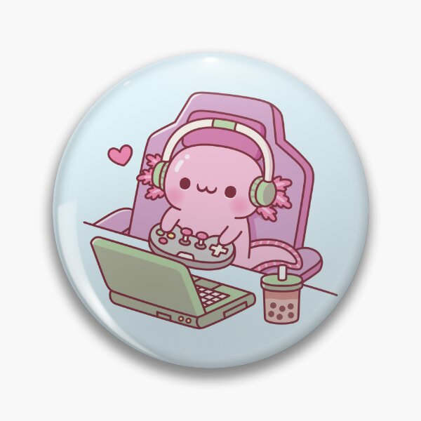 Item preview, Cute Axolotl Gaming On Laptop Funny designed and sold by rustydoodle.