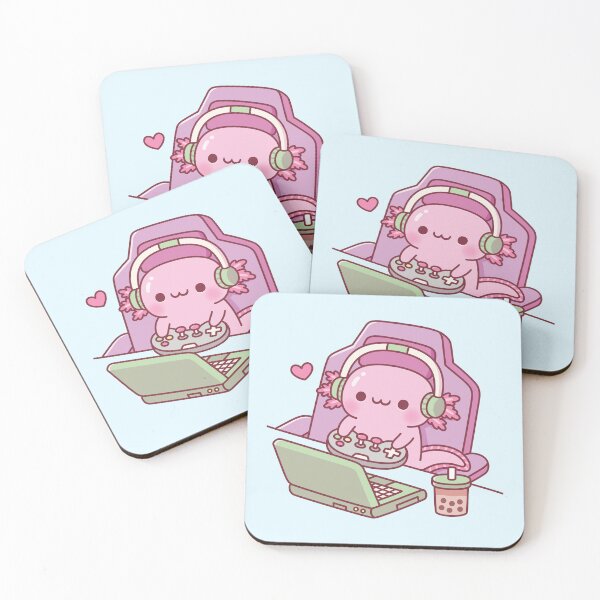 Item preview, Cute Axolotl Gaming On Laptop Funny designed and sold by rustydoodle.