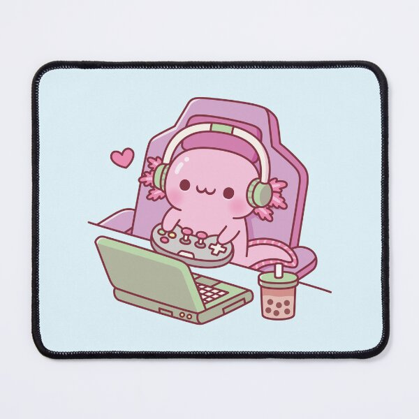 Item preview, Cute Axolotl Gaming On Laptop Funny designed and sold by rustydoodle.