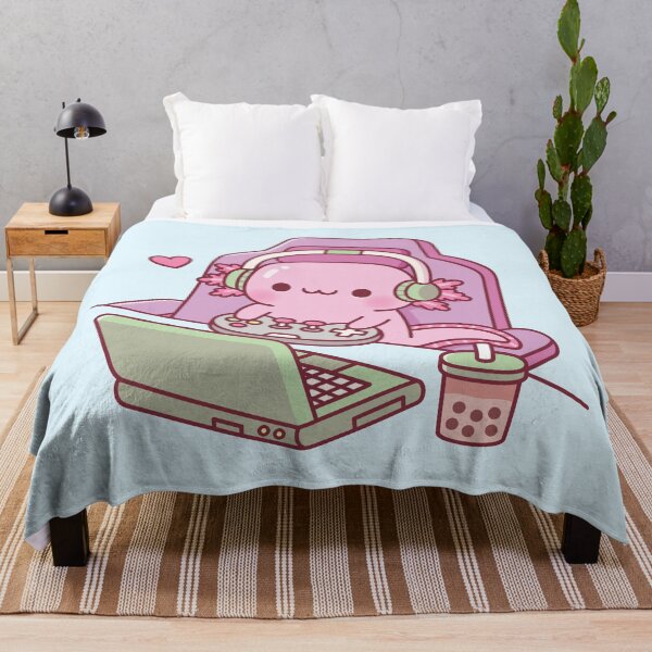 Item preview, Cute Axolotl Gaming On Laptop Funny designed and sold by rustydoodle.