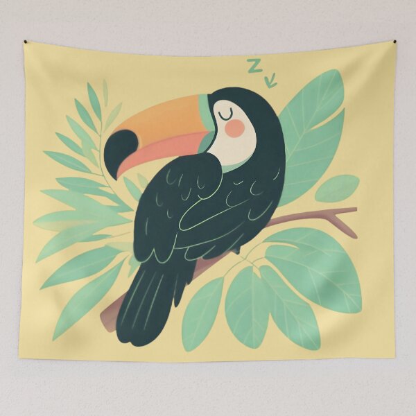 Item preview, Sleeping Toucan with Tropical Vibes designed and sold by Zatch-Bell.