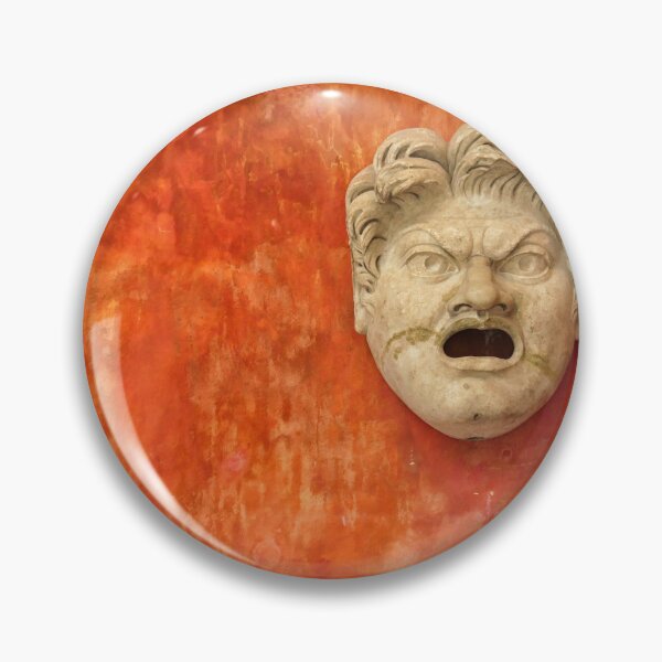 Item preview, Angry stone face of white man on orange background designed and sold by Photopat.