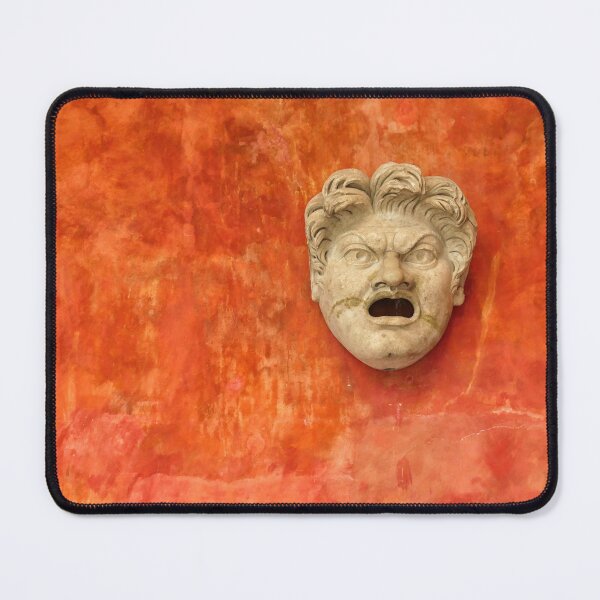 Item preview, Angry stone face of white man on orange background designed and sold by Photopat.