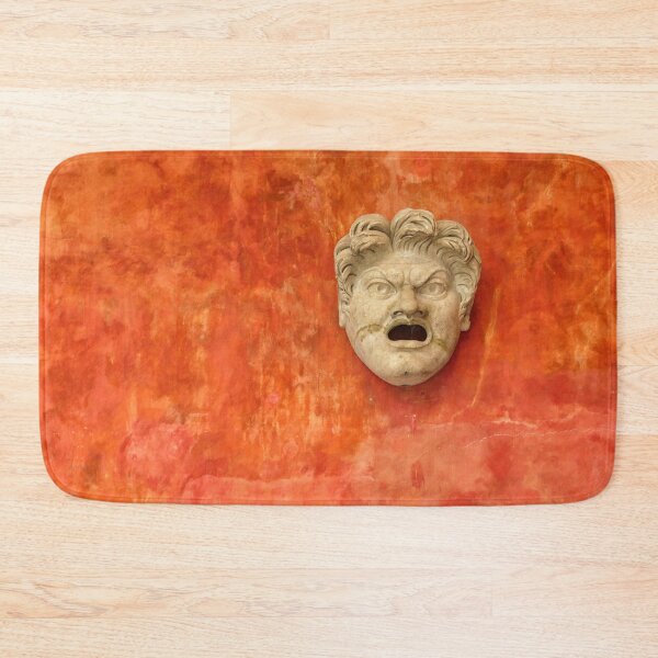 Item preview, Angry stone face of white man on orange background designed and sold by Photopat.