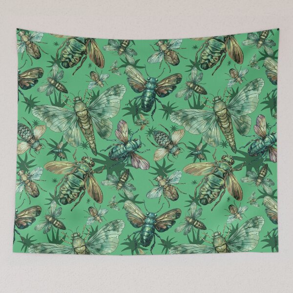 Item preview, Cicada pattern Insect collector entomology green designed and sold by AlchemyColor.