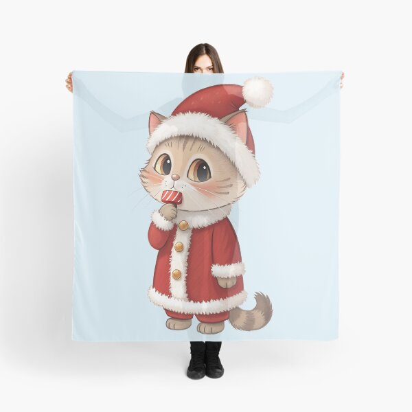 Item preview, New Year's kitten dressed in a Santa suit, cute kitten, sticker, print, card, art, kawaii, kitten, Christmas designed and sold by Yunasak.