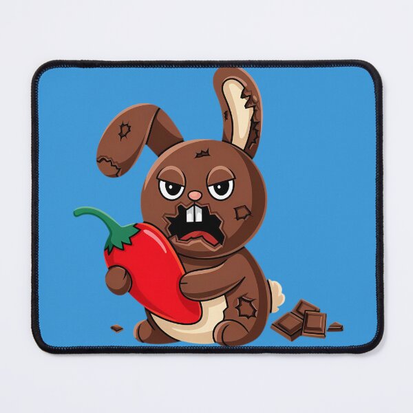 Item preview, Angry Chocolate Bunny with Chili Pepper designed and sold by ZetaDream.