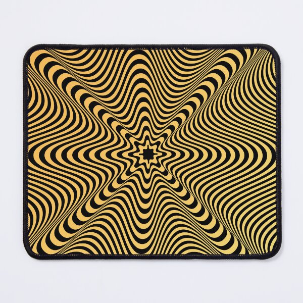 Artikelvorschau, Trippy gelbe und schwarze optische Täuschung entworfen und verkauft von Divine Ease.