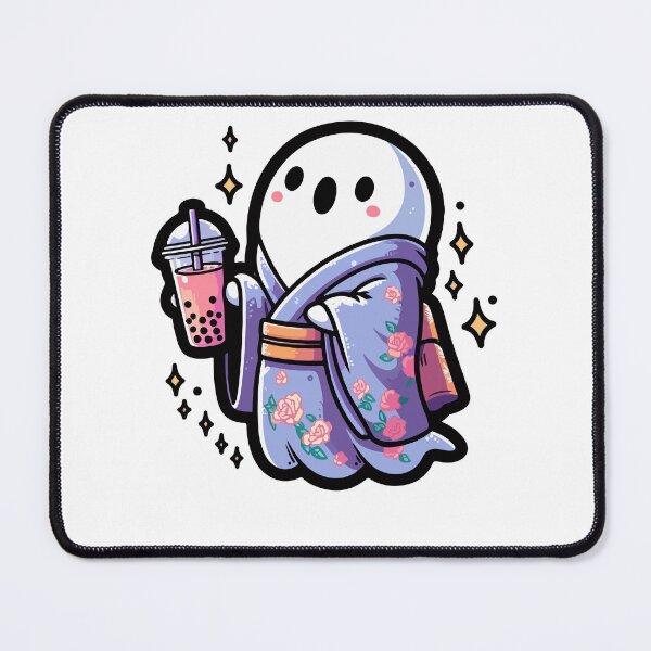 Item preview, Ghost Drinking Bubble Tea Japanese Kimono designed and sold by Artistoos.