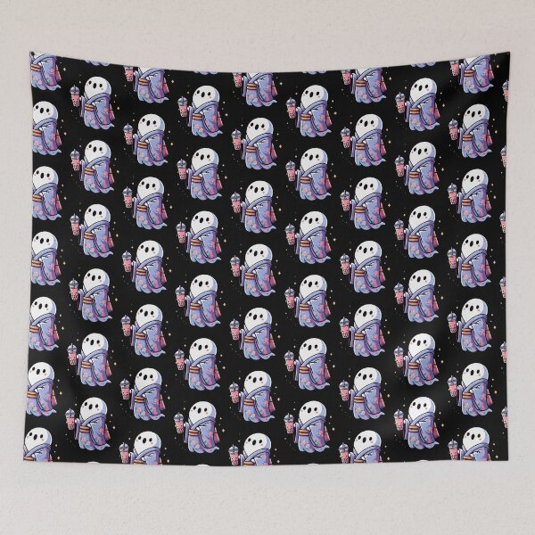 Item preview, Ghost Drinking Bubble Tea Japanese Kimono designed and sold by Artistoos.