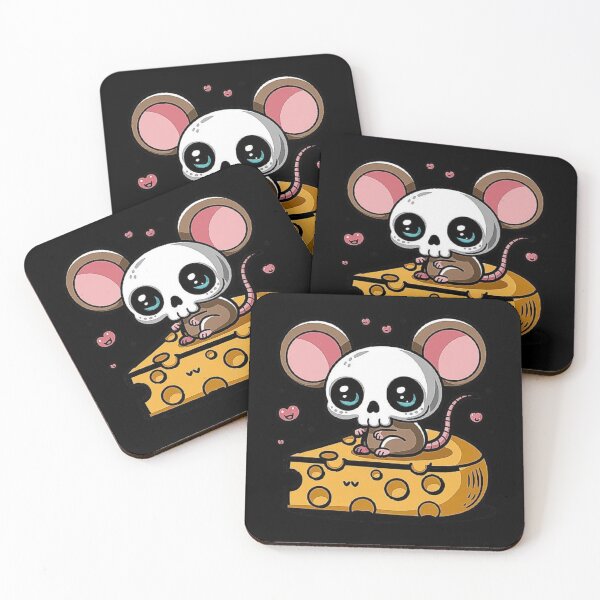 Item preview, Cartoon Mouse with Skull Mask Sitting on Cheese Design designed and sold by love3617.