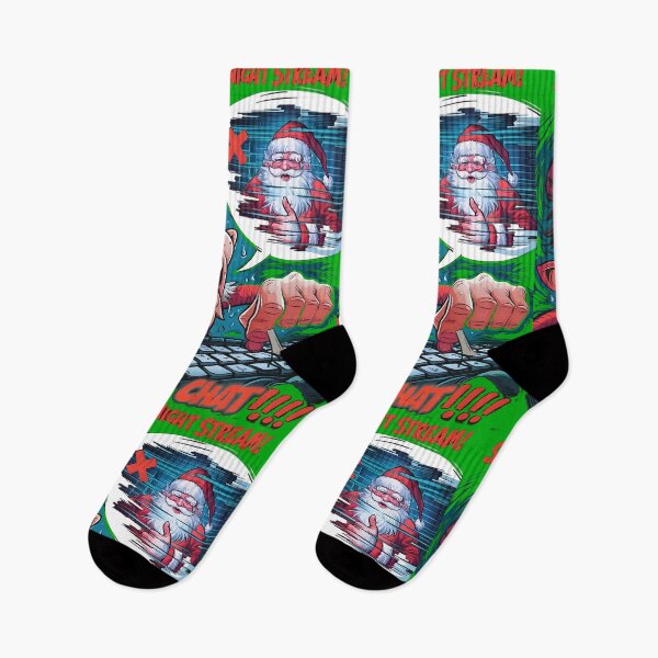 Item preview, Santa's Xmas Night Stream Crewneck Sweatshirt, Funny Gaming Christmas Jumper, Elf Internet Connection Humor, Holiday Party Apparel, Streamer, Alt designed and sold by LanzsStickAlot.
