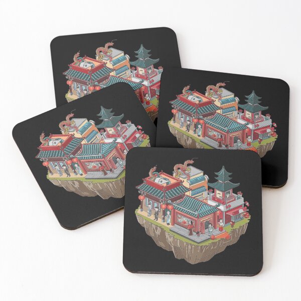 Item preview, Traditional Asian Village with Floating Island Concept Art designed and sold by love3617.