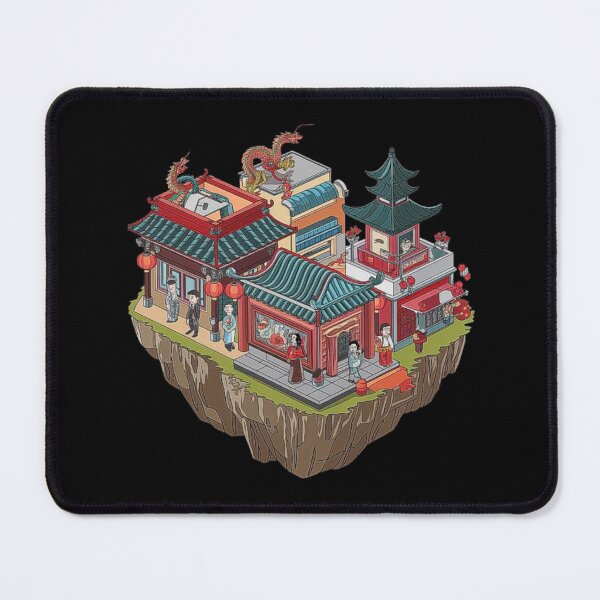 Item preview, Traditional Asian Village with Floating Island Concept Art designed and sold by love3617.