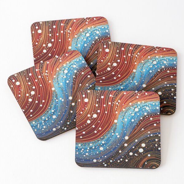 Item preview, Arte de puntos de inspiración aborigen - Con corriente fría designed and sold by GrinGalore.