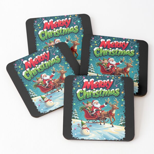 Item preview, Colourful Christmas Design - Fun Winter Landscape with Santa and Reindeer designed and sold by tarzbol.
