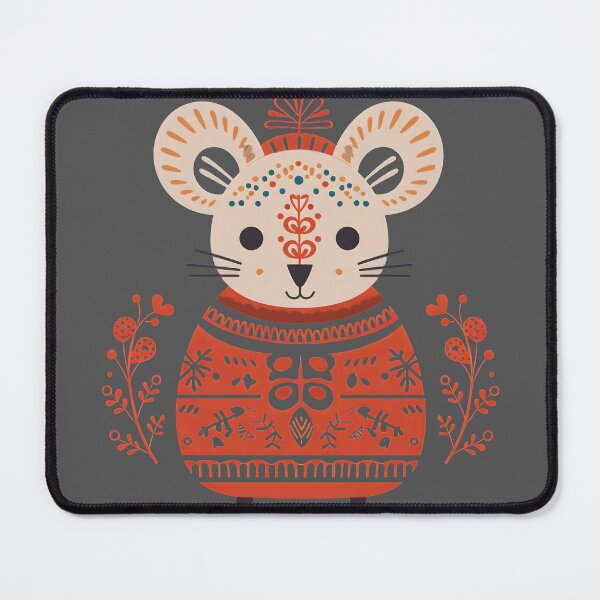 Item preview, Scandinavian Folk Mouse – Folk Art Christmas designed and sold by PrettyBananas.