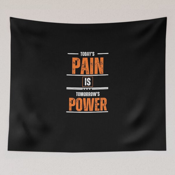 Item preview, TODAY'S PAIN IS TOMORROW'S POWER - Orange and black - motivational' inspirational quotes designed and sold by TishCO.