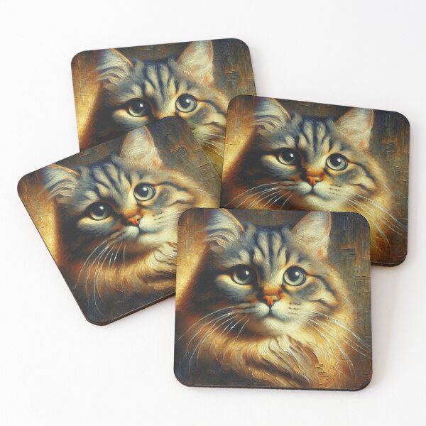 Item preview, "Golden Glance: A Whimsical Cat Portrait" designed and sold by mustardseed-410.