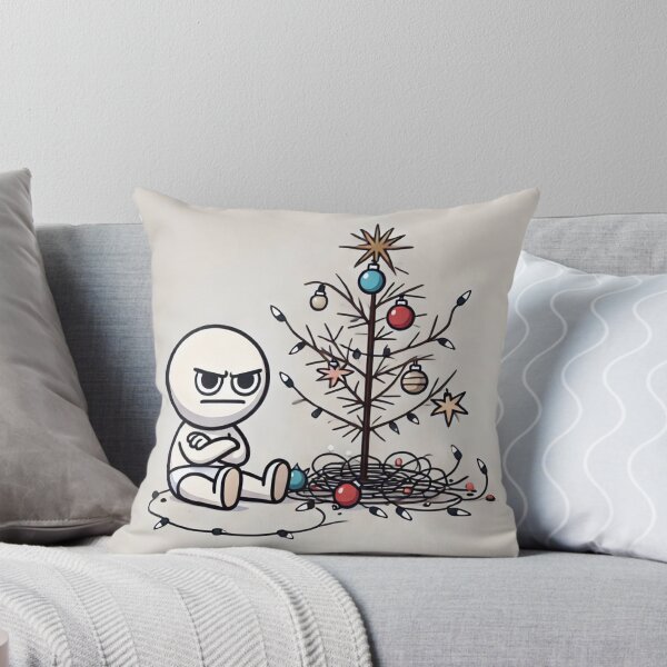 Item preview, Frustrated Holiday Cartoon with Tangled Lights designed and sold by dagzzzol.