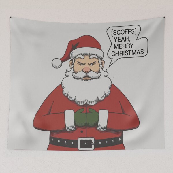 Item preview, "Sarcastic Santa Says Merry Christmas" - Funny Holiday Sarcasm Art designed and sold by Collision19.