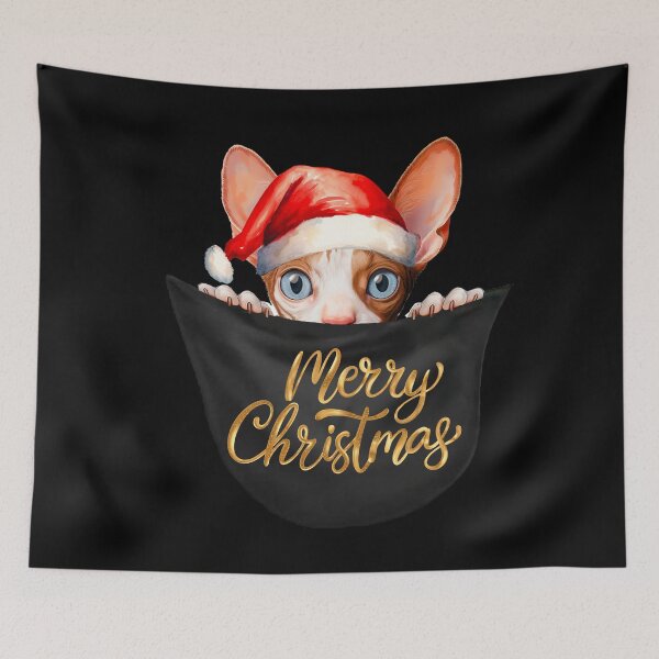 Item preview, Pet Lover Xmas Fun Cute Cornish Rex Kitty Cat in a Pocket designed and sold by LovelyHappyGift.
