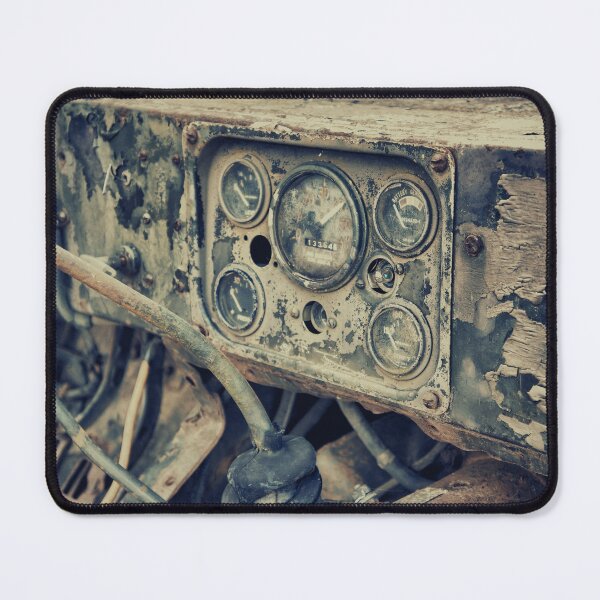 Item preview, Weathered Military Jeep Dashboard Art Print - Rustic Industrial Charm designed and sold by FraireDesign.