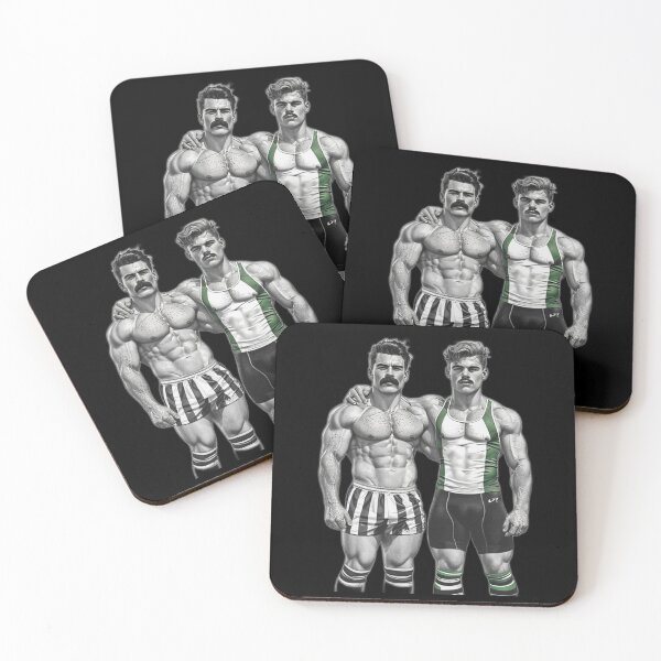 Item preview, 1940s Sports Wrestlers Gay Pride Graphic Design designed and sold by ItsAKinkThing.