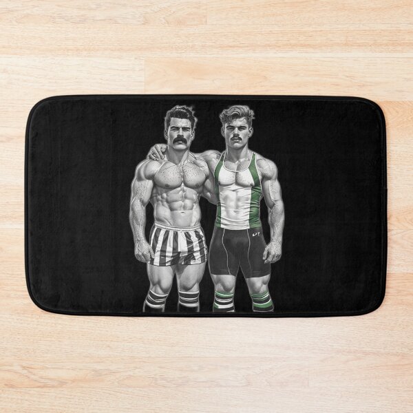 Item preview, 1940s Sports Wrestlers Gay Pride Graphic Design designed and sold by ItsAKinkThing.