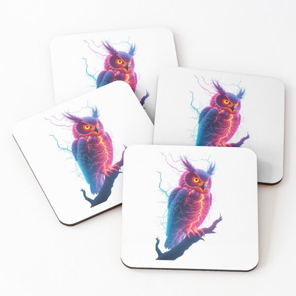 Item preview, Owl Gliding in a Dream - Neon Electric - Cute Animal with Neon Electric Theme Characters designed and sold by TANDIGITALSHOP.