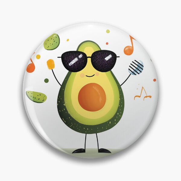 Artikelvorschau, Cartoon-Avocado mit Sonnenbrille und Mikrofon entworfen und verkauft von Soul-Sparks.