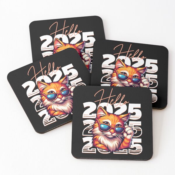 Item preview, Attitude Cat – 'Hello 2025' with Orange Cat and Sunglasses designed and sold by artivibestudio.
