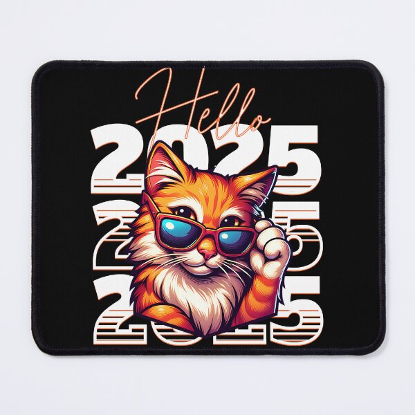 Item preview, Attitude Cat – 'Hello 2025' with Orange Cat and Sunglasses designed and sold by artivibestudio.