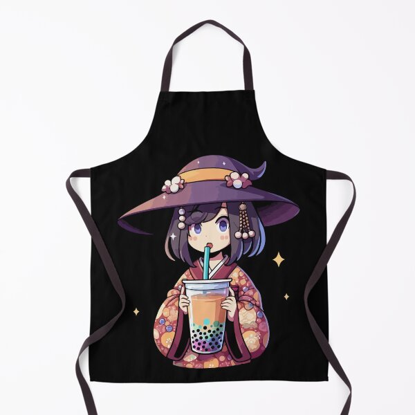 Item preview, Witch Drinking Bubble Tea Japanese Kimono designed and sold by Artistoos.