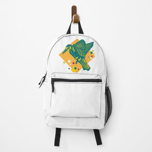 Item preview, Green hummingbird on colorful geometric patterns designed and sold by asamijess.
