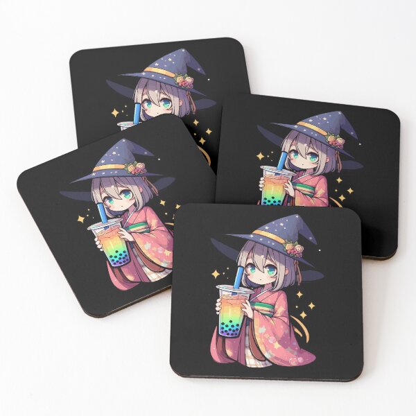 Item preview, Witch Drinking Bubble Tea Japanese Kimono designed and sold by Artistoos.