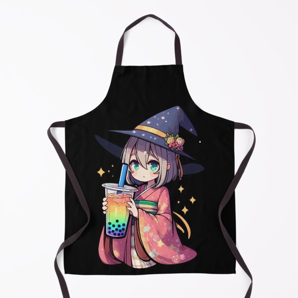Item preview, Witch Drinking Bubble Tea Japanese Kimono designed and sold by Artistoos.