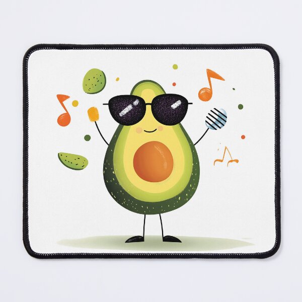 Artikelvorschau, Cartoon-Avocado mit Sonnenbrille und Mikrofon entworfen und verkauft von Soul-Sparks.