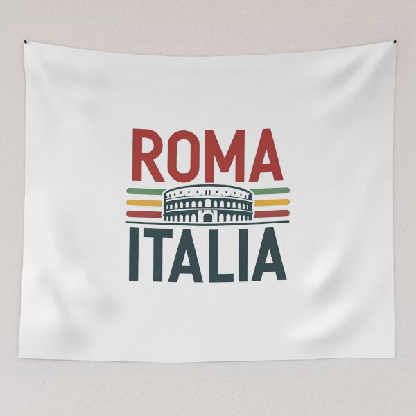 Item preview, ROMA ITALIA - Vintage Style Italian Modern Typography Design – Vibrant Cityscape designed and sold by Colorful-Garden.