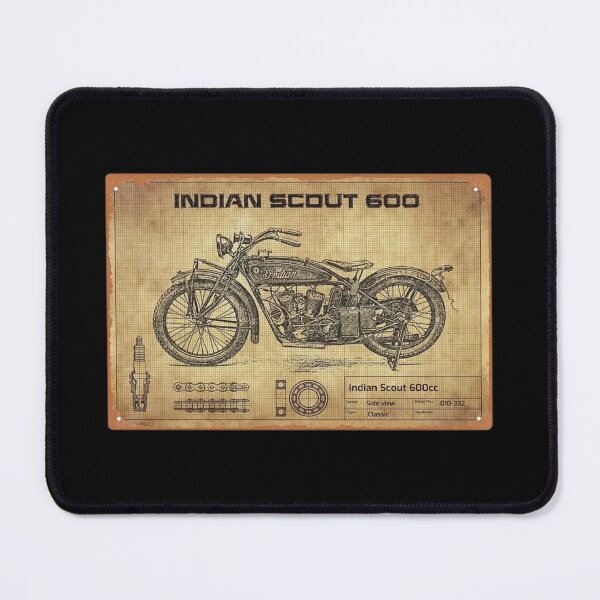 Item preview, Vintage Indian Scout 600cc Motorcycle Sign designed and sold by FutureTraveller.