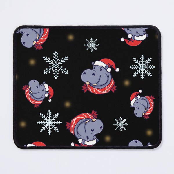 Item preview, Christmas Hippo with Santa Hat Pattern designed and sold by Klaudesign.
