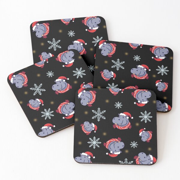 Item preview, Christmas Hippo with Santa Hat Pattern designed and sold by Klaudesign.