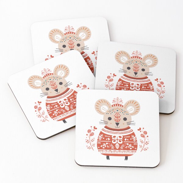 Item preview, Scandinavian Folk Mouse – Folk Art Christmas designed and sold by PrettyBananas.