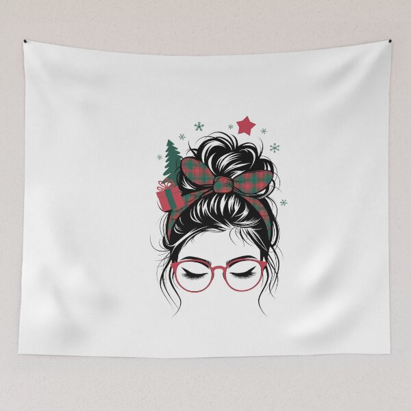 Item preview, Merry Christmas messy bun designed and sold by jkrphoto.