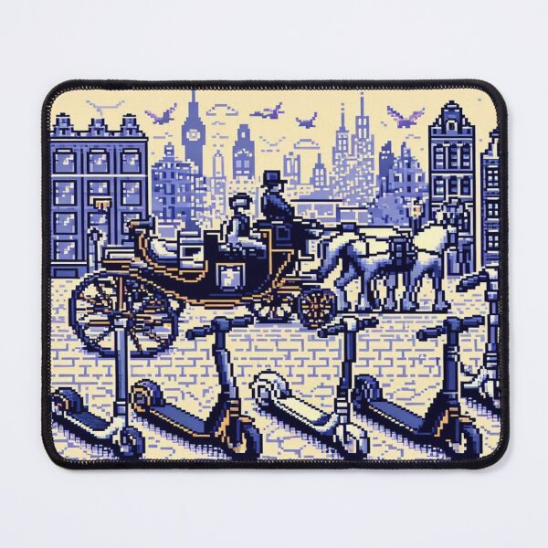 Item preview, Horse-Drawn Carriages vs. Electric Scooters– Perfect Gift designed and sold by Imaginarium of Chaos falcon88 .
