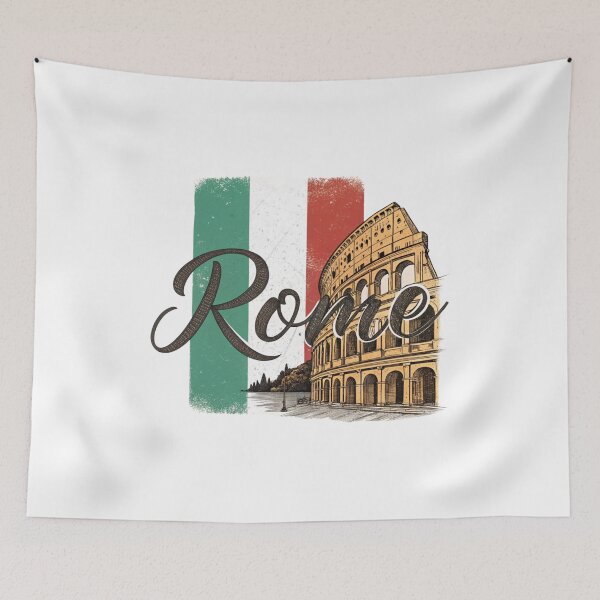Item preview, ROMA ITALIA - Vintage Style Italian Modern Typography Design – Vibrant Cityscape designed and sold by Colorful-Garden.